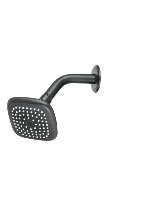 48420 - Regadera cuadrada 3-3/4' brazo y chapetón, negro, Basic