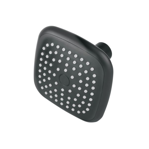 48421 - Regadera cuadrada de ABS 3-3/4' sin brazo, negro, Basic