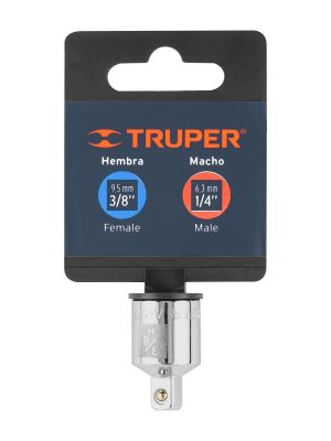 13423 - Adaptador para matraca de cuadro 3/8' a cuadro 1/4', Truper