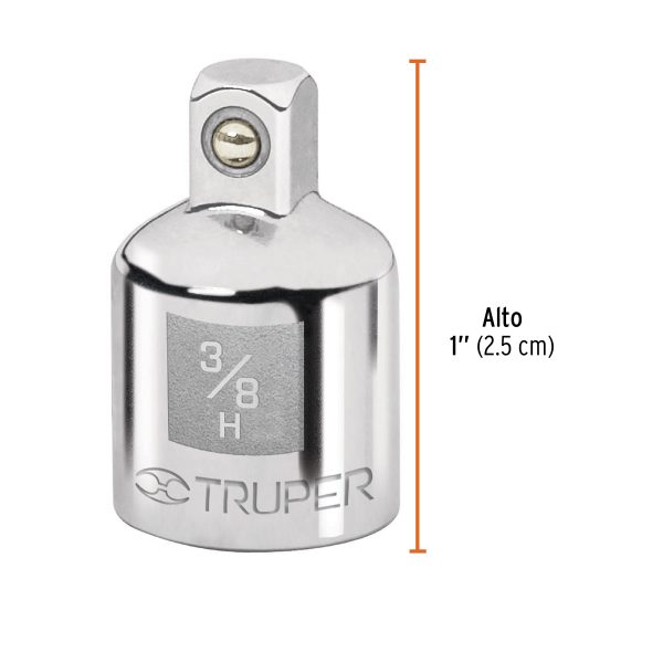 13423 - Adaptador para matraca de cuadro 3/8' a cuadro 1/4', Truper