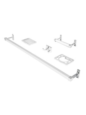 49607 - Juego de 5 accesorios para baño, metálicos, cromo, BASIC