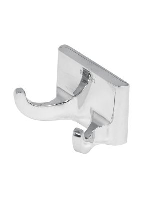 49609 - Gancho doble para toallas, metálico, cromo, BASIC