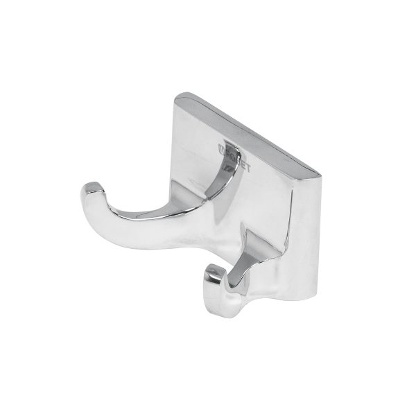 49609 - Gancho doble para toallas, metálico, cromo, BASIC