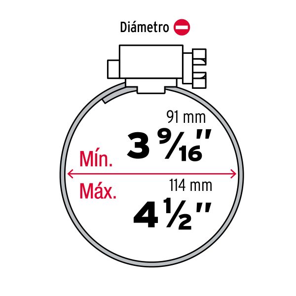 44249 - Bolsa c/5 abrazaderas sin fin reforzadas #64, 3-9/16-4-1/2'