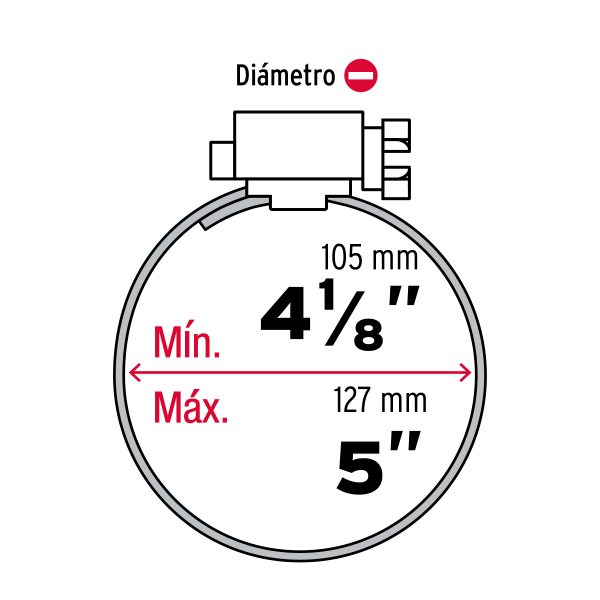 44250 - Bolsa c/5 abrazaderas sin fin reforzadas #72, 4-1/8 - 5'