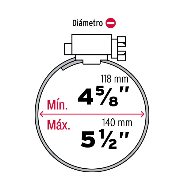 44251 - Bolsa c/5 abrazaderas sin fin reforzadas #80, 4-5/8 - 5-1/2'