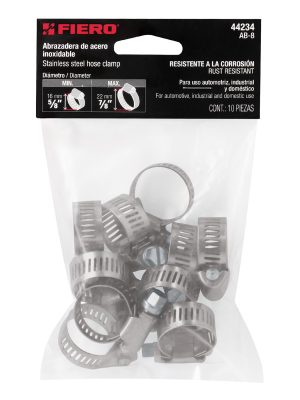 44234 - Bolsa c/10 abrazaderas sin fin reforzadas # 8, 5/8 - 7/8'