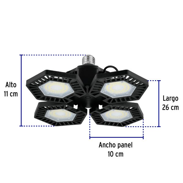 46588 - Luminario de LED 100 W, aluminio con 4 paneles abatibles