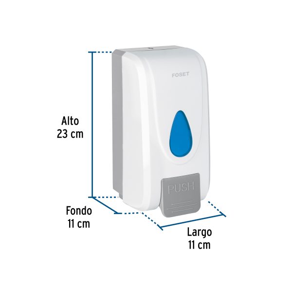45856 - Dosificador de ABS para jabón espuma, blanco, FOSET