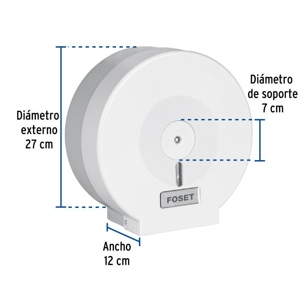 45738 - Portarollo junior de ABS, blanco, Foset Basic