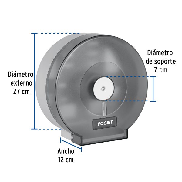 45739 - Portarollo junior de ABS, humo, Foset Basic
