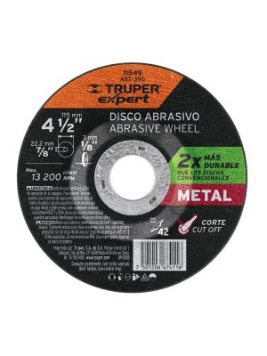 11549 - Disco Tipo 42 de 4-1/2' x 3.2 mm corte metal, Truper Expert