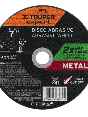 11561 - Disco para corte de metal, tipo 41, diámetro 7' Expert