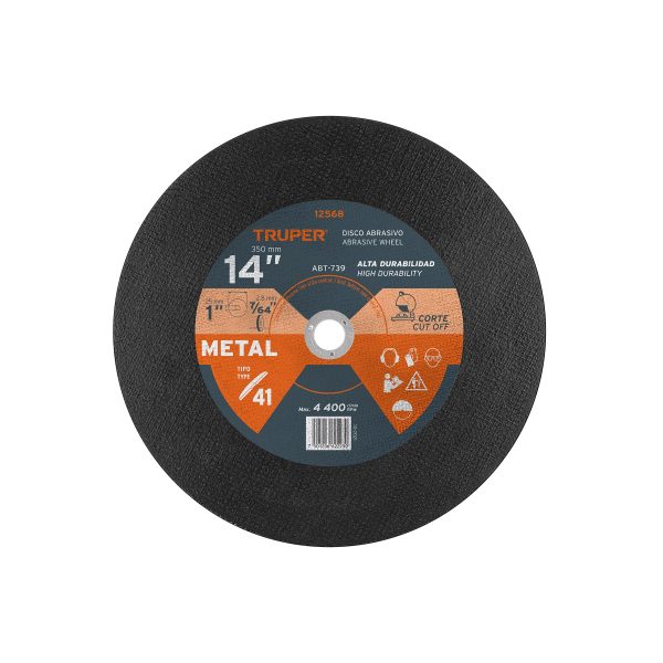 ABT-739.jpg 12568 - Disco Tipo 41 de 14' x 3.1 mm para corte de metal, TRUPER