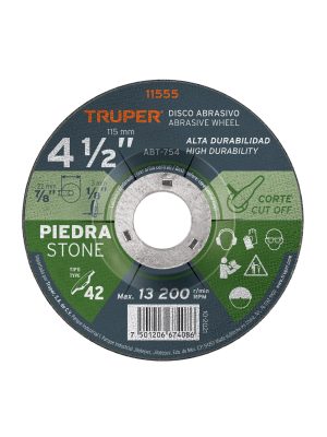 11555 - Disco Tipo 42 de 4-1/2' x 3.2 mm para corte de piedra