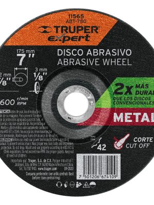 ABT-780.jpg 11565 - Disco Tipo 42 de 7' x 3.2 mm corte metal, Truper Expert