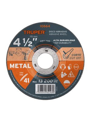 10664 - Disco de 4-1/2' para corte de metal, tipo 41, Truper