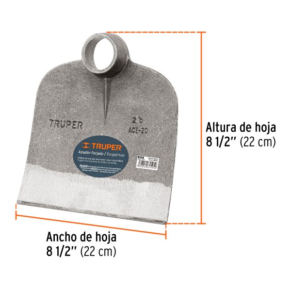 10359 - Azadón Centroamericano 2.0 lb, sin mango, TRUPER