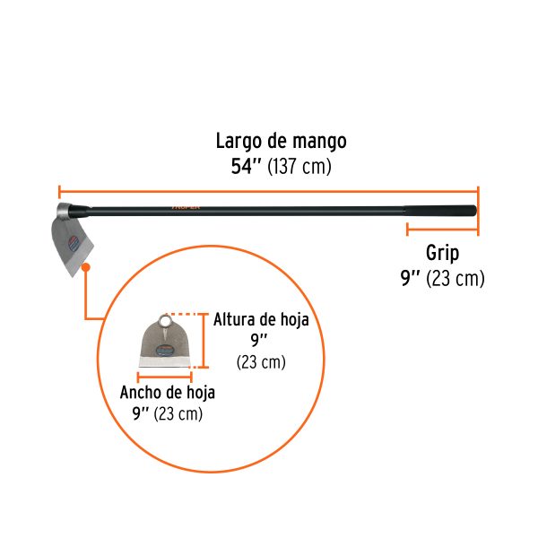 102910 - Azadón Centroamericano 2.5 lb, mango de fibra 54', TRUPER