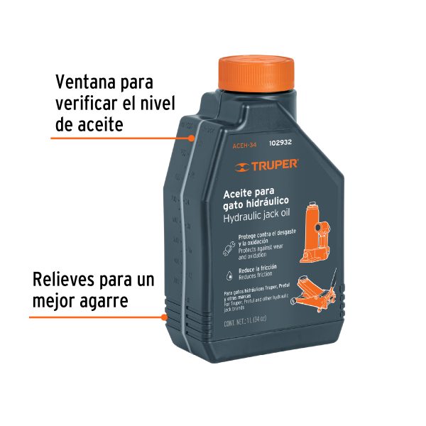 102932 - Aceite hidráulico para gatos, 1 Litro, Truper