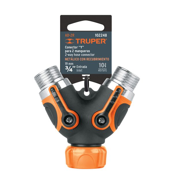 102248 - Conector 'Y' 3/4' metálico con recubrimiento para manguera