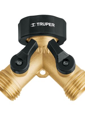 10375 - Conector 'Y' 3/4' latón sólido con tuerca móvil p/manguera