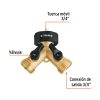 10375 - Conector 'Y' 3/4' latón sólido con tuerca móvil p/manguera