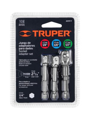 ADA-3E1.jpg 10752 - Juego de 3 adaptadores para dados de 1/4', 3/8' y 1/2'