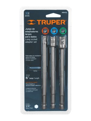 ADA-3LE1.jpg 19599 - Juego de 3 adaptadores largos para dados de 1/4, 3/8 y 1/2'