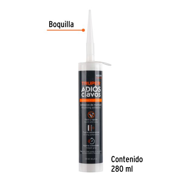 102280 - Adhesivo de montaje Adiós clavos, 420 g, Truper