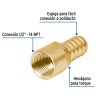 49311 - Adaptador hembra de latón 1/2' para poliducto, Foset