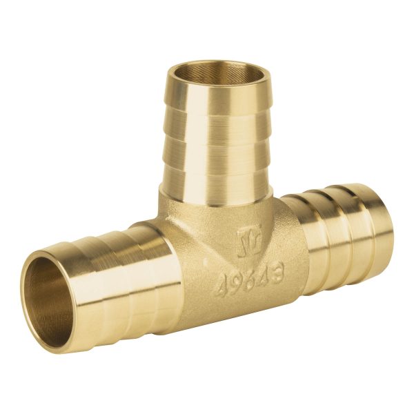 49643 - Tee inserción macho latón 1' para poliducto negro, Foset