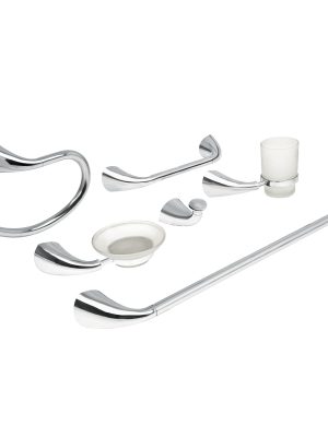 49640 - Juego de 6 accesorios para baño metálicos, Foset Aero