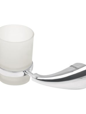 49632 - Portavaso cepillero metálico con vaso de vidrio, Foset Aero