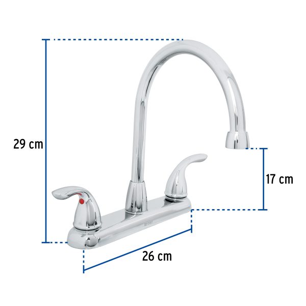 49773 - Mezcladora 8' cuello alto para fregadero, Foset Aero