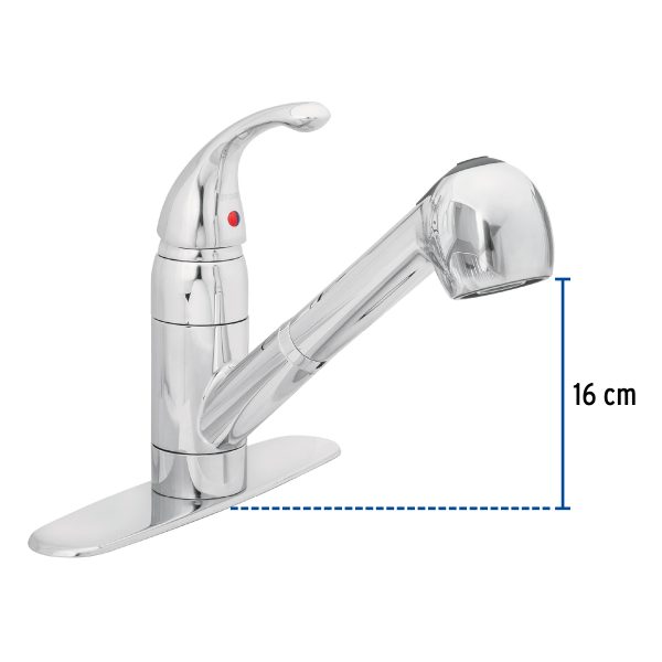 49771 - Monomando nariz retráctil para fregadero, Foset Aero