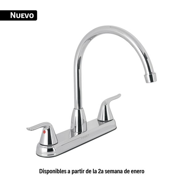 44902 - Mezcladora fregadero 8' cromo, c. largo, palanca, FOSET AERO