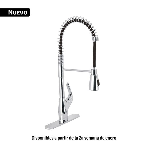 44904 - Monomando fregadero cromo, semi profesional, FOSET AERO