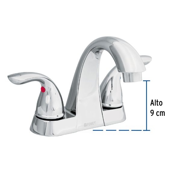 49764 - Mezcladora 4' cuello alto para lavabo, Foset Aero