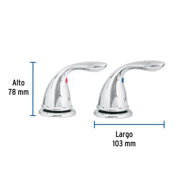 45237 - Jgo manerales palanca p/taladros separados,lavabo,cromo,Aero