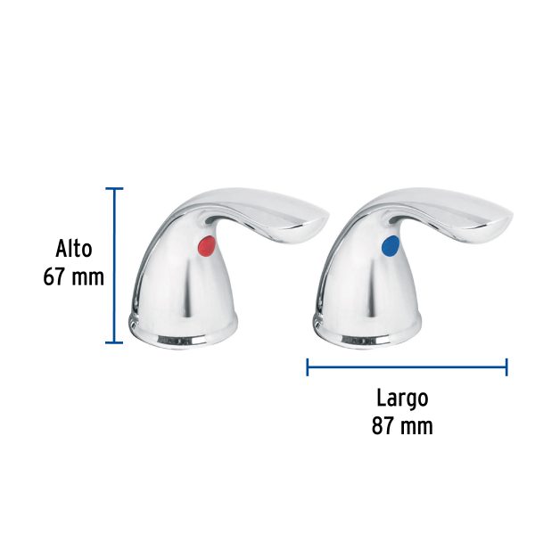 45238 - Juego de manerales de palanca p/lav-fregadero, cromo, Aero