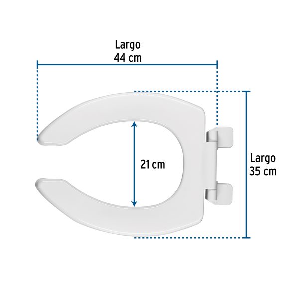 49368 - Asiento alargado sin tapa para taza fluxómetro, blanco,FOSET