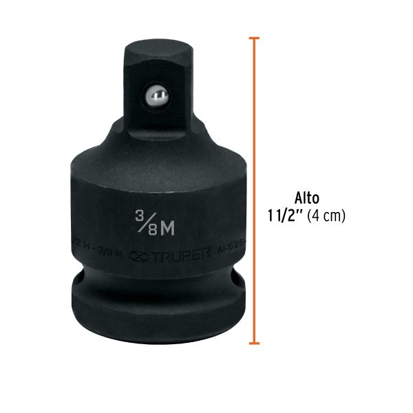 100906 - Adaptador de impacto 1/2' (H) x 3/8' (M), Truper