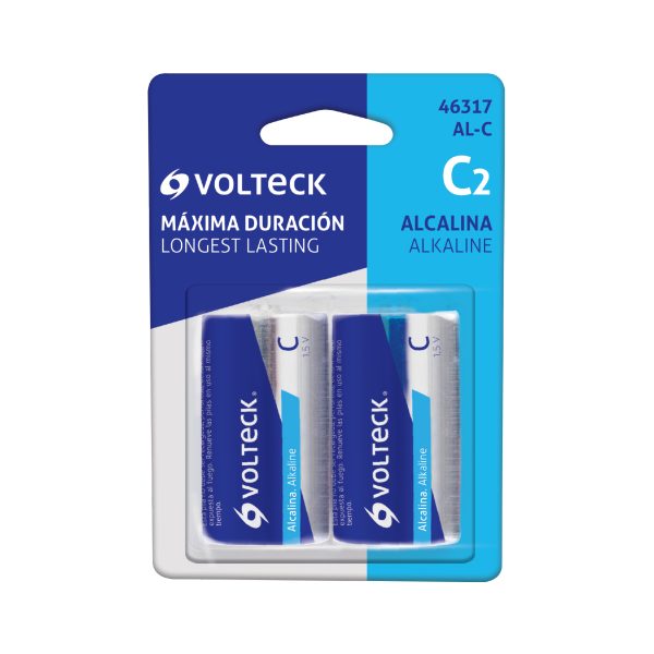 46317 - Blíster con 2 pilas alcalinas C, VOLTECK