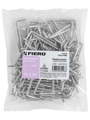 44987 - Bolsa con 144 alcayatas roscadas de 19 X 60, Fiero