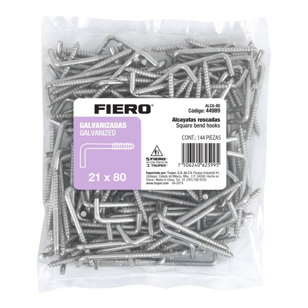 44989 - Bolsa con 144 alcayatas roscadas de 21 X 80, Fiero