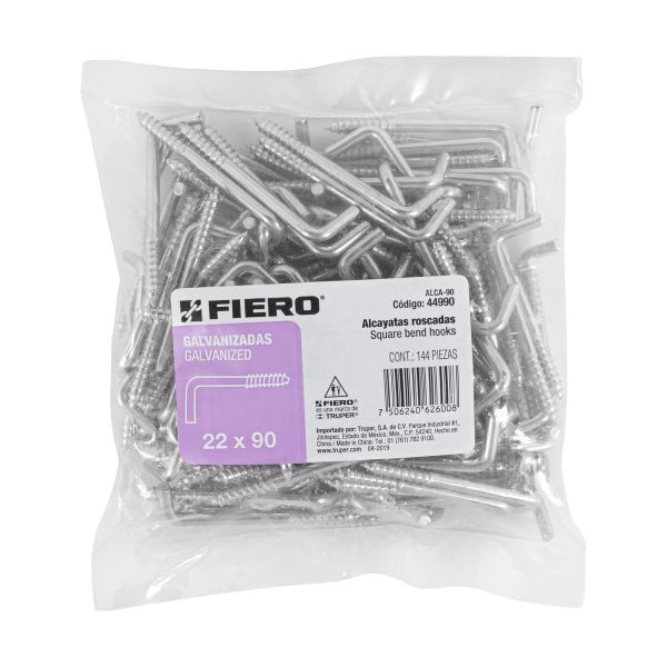 44990 - Bolsa con 144 alcayatas roscadas de 22 X 90, Fiero