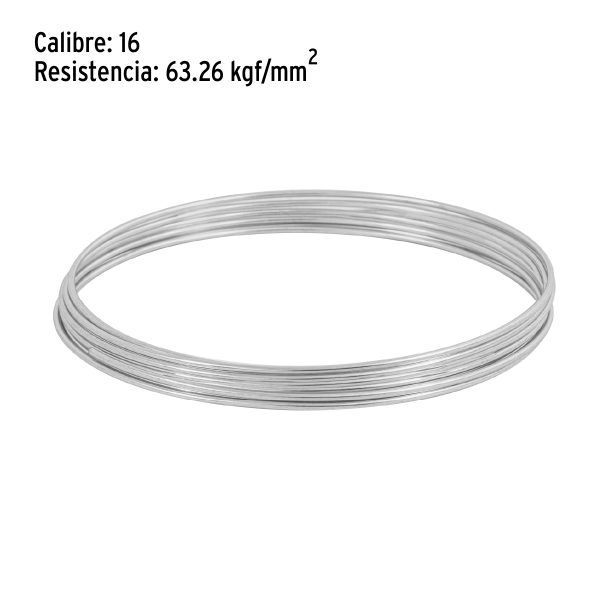45117 - Rollo de 30 g de alambre galvanizado calibre 16, en bolsa