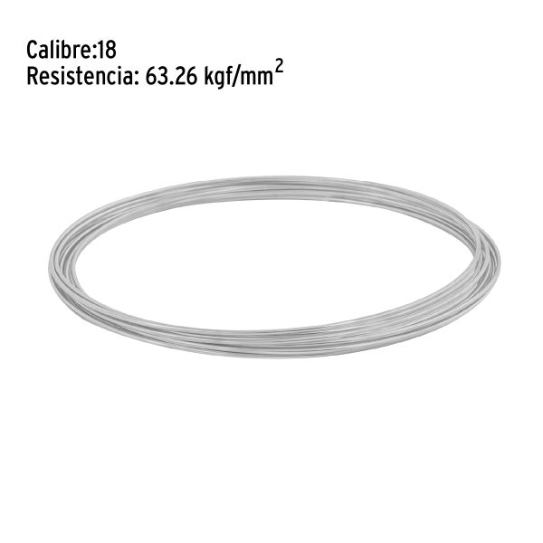 45116 - Rollo de 30 g de alambre galvanizado calibre 18, en bolsa