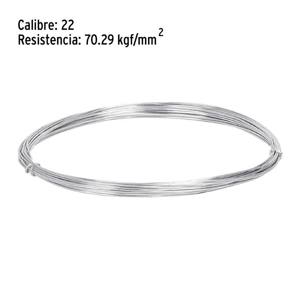 45112 - Rollo de 30 g de alambre galvanizado calibre 22, en bolsa